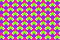 Pattern with pink, green, purple rhombuses.