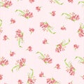 Pattern with pink little flowers