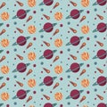 Pattern with planets Royalty Free Stock Photo