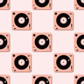 Pattern of players for vinyl record. Music flat vector illustration Royalty Free Stock Photo