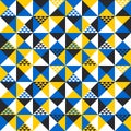 Polygonal seamless pattern. Trendy yellow and blue triangles. Royalty Free Stock Photo