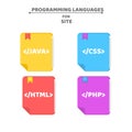 A pattern from programming languages. Colorful books. Colorful background for your projects. Php, html, java, css. Vector illustra Royalty Free Stock Photo