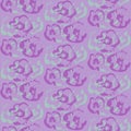 Pattern with purple abstract flowers silhouettes