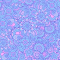 Pattern of purple and pink simple flowers