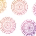 Pattern purple and yellow gradient brilliant flower mandala vintage decorative ornament