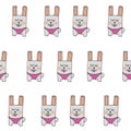 Pattern rabbits in in pink shorts