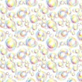 Pattern of rainbow soap bubbles in watercolor Royalty Free Stock Photo