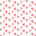 Pattern red and brown simple balloons. Happy Valentine's Day. White background