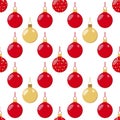 pattern of Christmas colored balloons with ribbon Royalty Free Stock Photo