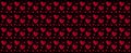 Pattern red heart rose petals on a black Royalty Free Stock Photo