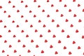 Pattern of red hearts on a white background. Valentines Day Love Decor Background Concept Royalty Free Stock Photo