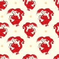 pattern red oriental chinese dragon design on background Royalty Free Stock Photo