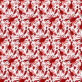 Pattern of red sea crayfish colorful seamless pattern with sharp claws and tentacles on a white background. Living in an Royalty Free Stock Photo