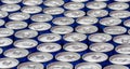 Pattern repeating of beer cans in alcohol and beverage department of superstore