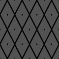 Pattern of repeating white rhombuses on a black background. Geometric background. Vector illustration. Seamless pattern Royalty Free Stock Photo