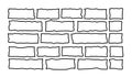 Hand- Drawn Brick Wall Pattern with Empty Rectangular Frames Royalty Free Stock Photo