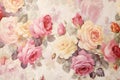 Pattern Retro Decorative Wallpaper Blossom Flower Design Pink Art Vintage Seamless