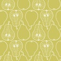 Pattern with ripe pears. Stylized hand drawn Royalty Free Stock Photo