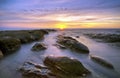 Pattern Of Rock During Sunset/Sunrise at Tip of Borneo,Sabah,Malaysia Royalty Free Stock Photo