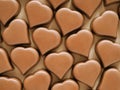 Chocolate hearts confections pattern, flatlay Royalty Free Stock Photo