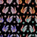 Pattern rooster folk Royalty Free Stock Photo