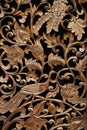 Pattern of rose carved on wood Royalty Free Stock Photo