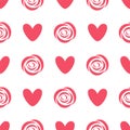 Pattern with rose and heart