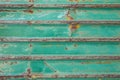 Pattern of Rust on the Green Wall metal sheet  texture background Royalty Free Stock Photo