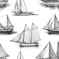 Pattern of the sailings ships Royalty Free Stock Photo