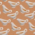 A pattern of sauces and dots. Different saucepans with sauces in different directions. Suitable for printing on textiles