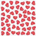 Pattern Scratched Hearts. Vector design graphic Royalty Free Stock Photo