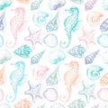 Pattern of the sea creatures Royalty Free Stock Photo