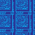 The pattern is seamless in blue tones, geometric, for fabric, paper, wallpaper. Royalty Free Stock Photo