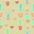 Pattern seamless cactus nature design art background illustrations