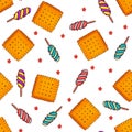 Pattern seamless cookies and lozenges