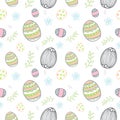 Easter eggs pattern seamless vector illustration background Royalty Free Stock Photo