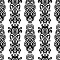 Pattern seamless folklore ornament. Tribal ethnic vector texture. Striped brush in Aztec style. Figure tribal embroidery. Indian,