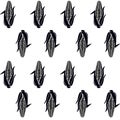 Pattern seamless hand drawn of black silhouette corn cobs on white background. Royalty Free Stock Photo