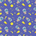 pattern seamless hedgehog astronaut