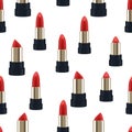 Pattern seamless Red lipstick 3d illustration of a beautiful vector illustration Royalty Free Stock Photo