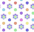 Pattern seamless mandala colorful for tattoo henna yoga Royalty Free Stock Photo