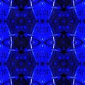 Blue Ikat Geometric Seamless Pattern