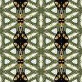 Yellow Ikat Geometric Seamless Pattern