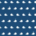 Pattern seamless whale with deep blue sea background.