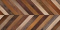 Seamless wood parquet texture horizontal chevron various brown