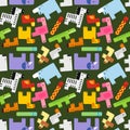 A pattern from a set of animal figures in the Tetris game. Guess the animal puzzle. Tetris in the form of animals