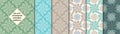 Pattern set arabic, indian, japanese, islamic motifs. Collection patterns. Mandala seamless pattern. Ethnic bohemian background. Royalty Free Stock Photo