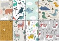 Pattern set with different animals for kids clothes,fabric