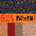 Pattern set with five coffee patterns