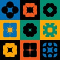 Pattern shape colorful ethnics, universal element clip art template illustration vector graphic set bundle